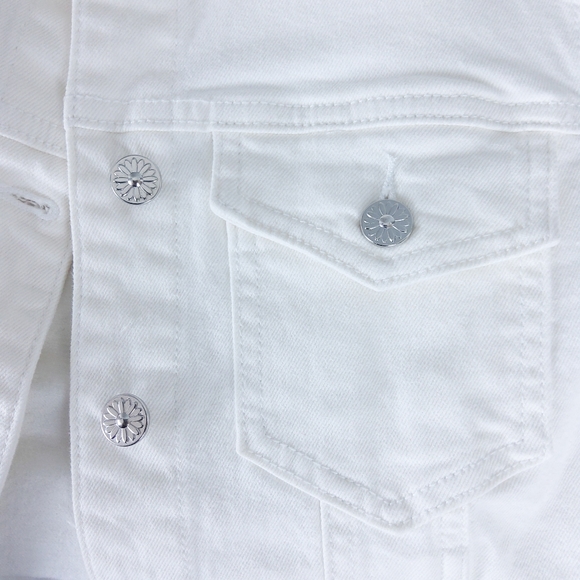 Driftwood Scallop Denim Jacket White  S, M, L, XL - Picture 7 of 7